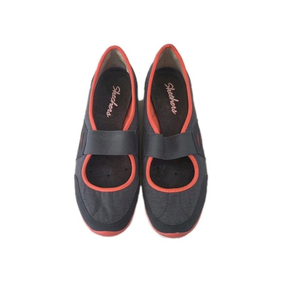SKECHERS Flex Asana Slip On Mary Jane Flat Loafer Gray Coral, 7.5 - Picture 2 of 8